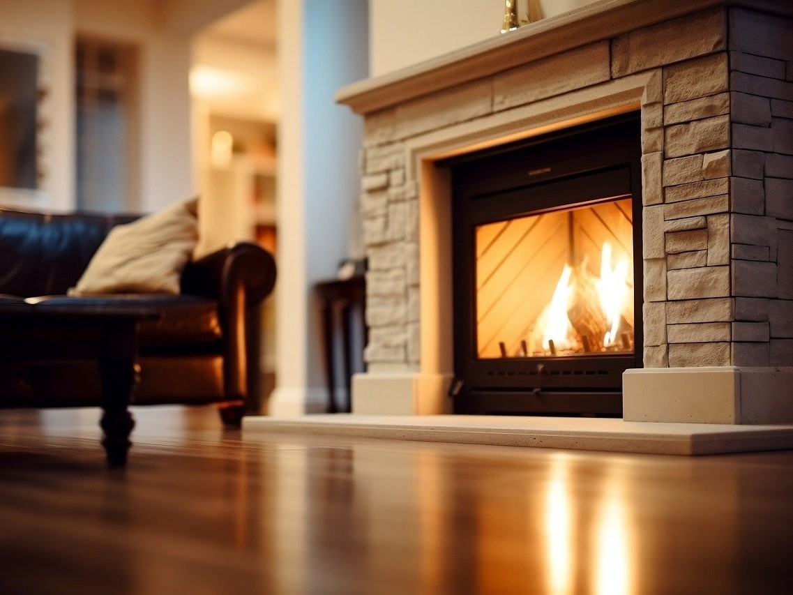 Kamin mit Feuer