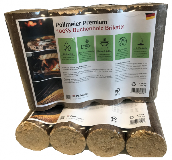 Premium Holzbriketts 100% Buche / Palette