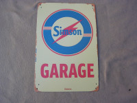Blechschild Simson-Garage / Repro