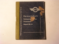 Garantieheft SR II E / 1962