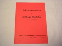 Anhänge-Beetpflug B 187 und B 187/1 / BE.