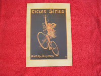 Plakat - Cycles Sirius / Fahrrad-Werbung