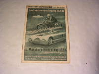 Rennprogramm Stadtpark-Rennen Leipzig 1951