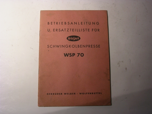 Schwingkolbenpresse WSP 70 / EL. / BE.