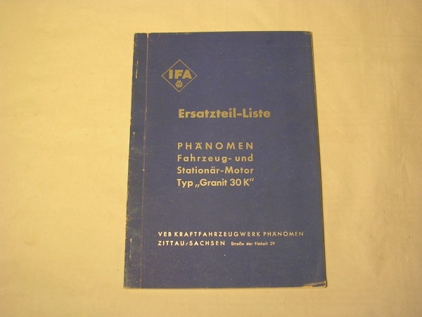 Fzg. u. Stationärmotor Granit 30K / EL. / 1954