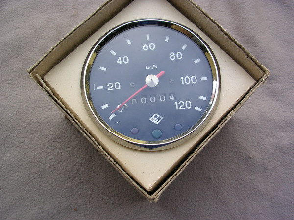 Tachometer mit Chromring / 120 kmh