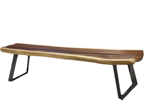 Bank Pundu mit Design-Eisenfuß, 200cm x 40cm x 45 cm