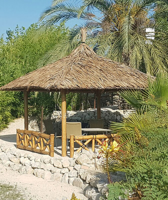 Bambus Pavillon, Gazebo 3,70 x 3,70 m mit Seitenteilen