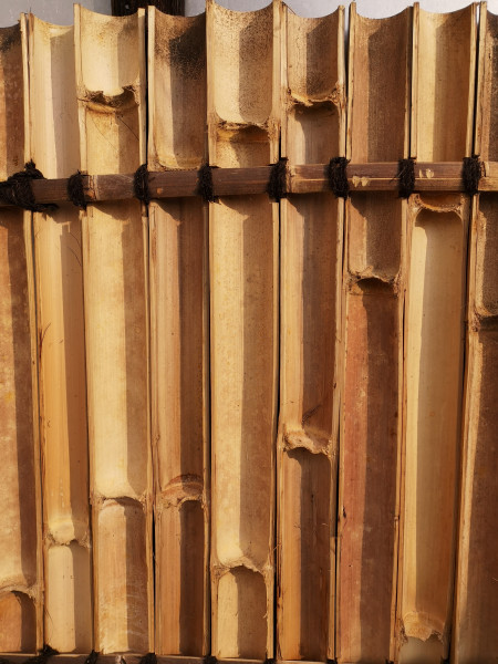 Bambus Sichtschutz, halbes Rohr, 180 cm hoch, 90 cm breit, hell, Mindestbestellmenge: 5 Stück