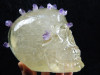 Bergkristall Schädel mit Amethysten