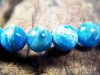 Blaues Apatit Kugel Armband