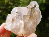 Bergkristallstufe mit Peridot aus Brasilien