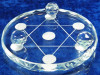 Geschliffenes Glas-Display, Basis, transparenter Kristallsockel