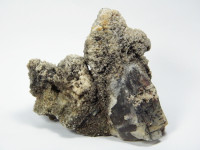 Rauchquarz Stufe mit schwarzem Turmalin und Calcit aus Namibia