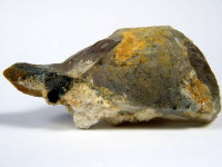 Zepter-Rauchquarz Kristalle mit Bewuchs