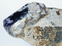 Zepter Amethyst auf Rauchquarz mit schwarzem Turmalin