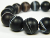 Schwarzer Onyx-Achat Kugel-Armband