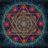 Aufkleber Merkaba- Flower of life