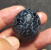 Schwarzer Gobi Augen-Achat