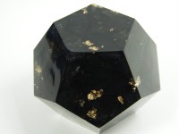 Schungit Dodekaeder mit Gold
