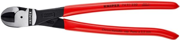 Kraftmittenschneider L.250mm pol.Ku.-Überzug KNIPEX