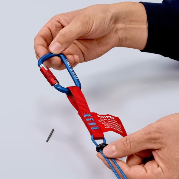 Materialkarabiner L.81mm m.Schraubverschluss blau besch.KNIPEX