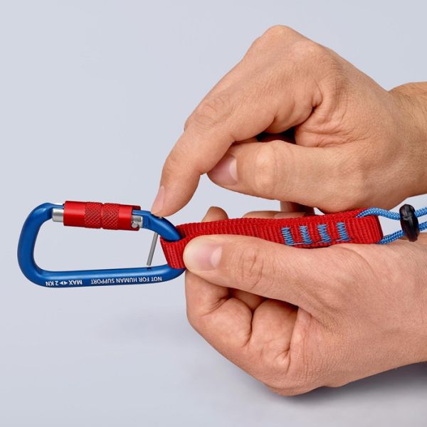 Materialkarabiner L.81mm m.Schraubverschluss blau besch.KNIPEX