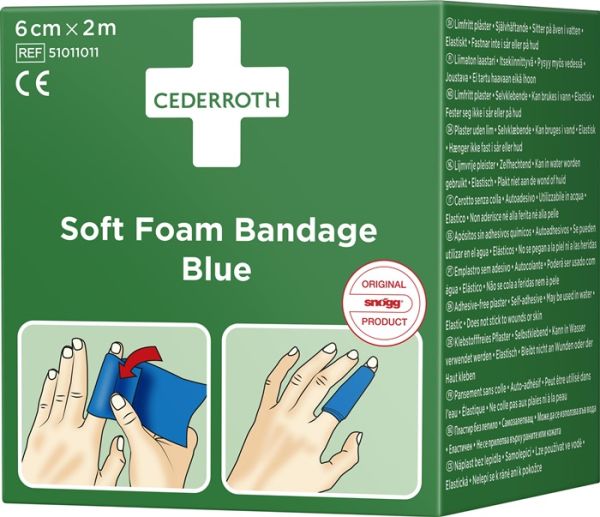 Soft Foam Bandage selbsthaftend elastisch,blau Rl.6cmx2m CEDERROTH
