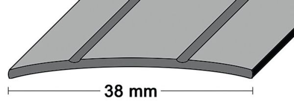 LM-Übergangsschiene B.38mm L.90cm Alu.silberf.2 Rillen mittig gel.PG