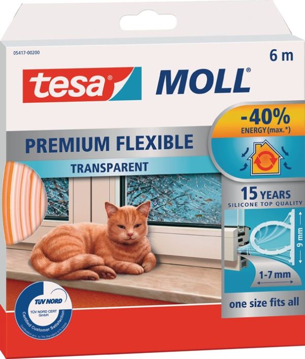 Silikondichtung tesamoll® 5417 B9mmxH7mmxL6m transp.TESA
