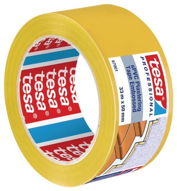 PVC Putzband 67001 quergerillt gelb L.33m B.50mm TESA