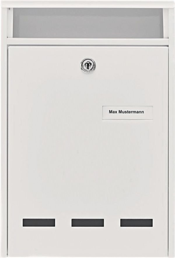 Briefkasten Wismar 771 W H.315mm B.215mm T.75mm weiß STA DIN B5 BURG-WÄCHTER