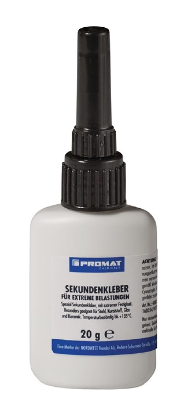 Sekundenkleber f.extreme Belastungen 20g farblos Flasche PROMAT CHEMICALS