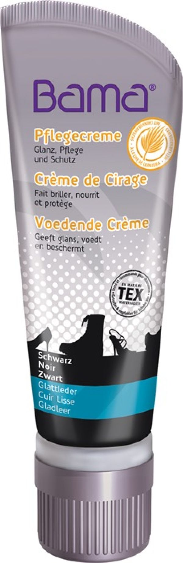 Pflegecreme m.Carnaubawachs schwarz 75ml auch f.Tex-Materialien BAMA