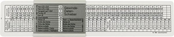 DIN-Gewindeschieber z.M/MF/BSW/G Ku.PROMAT