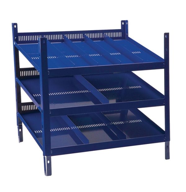 Regalelement LOGS 20 H520xB540xT390mm blau RAL 5022 m.Rasterstanzung 3 Fbd.LOGS