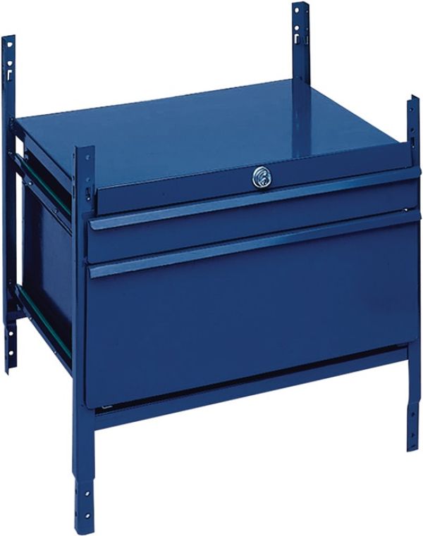 Schubladenelement LOGS 100 H520xB540xT390mm 2 Schubl.abschl.blau RAL 5022 LOGS