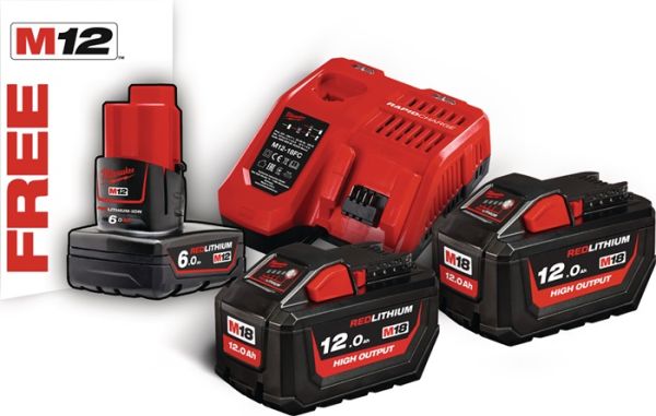 Akku-Starter-Set M18 HNRG-122 18 V 2x12 Ah MILWAUKEE