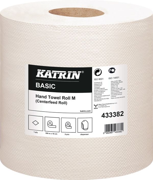 Handtuchtolle Katrin Basic M 300 1-lag. naturweiß L300ca.mxB180ca.mm 6 Rollen/KT