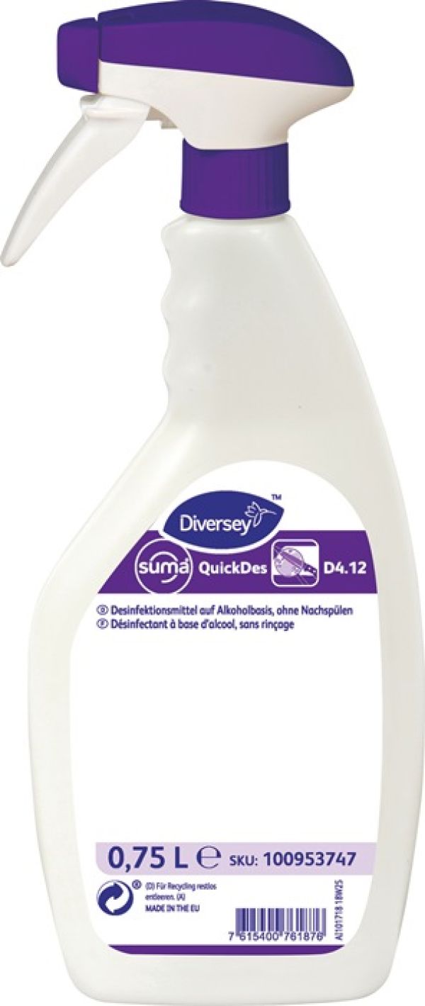 Sprühdesinfektionsmittel QuickDes 4.12 f.Oberflächen 750 ml Sprühflasche SUMA