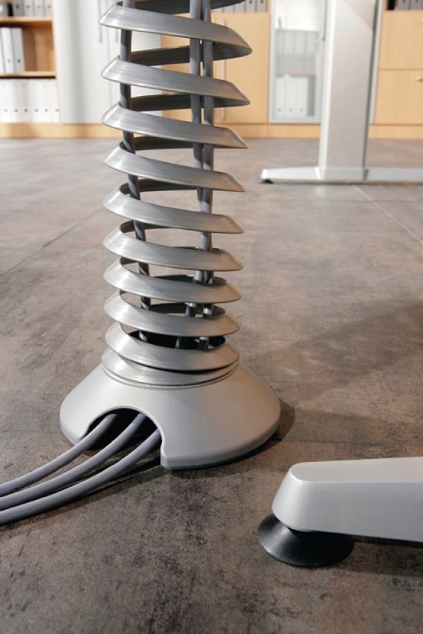 Kabelspirale silber Schreibtisch höhenv.