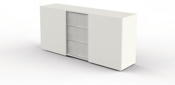 Sideboard M-ove H740xB1600xT500mm weiß 2 Türen,3 Schubl.mittig