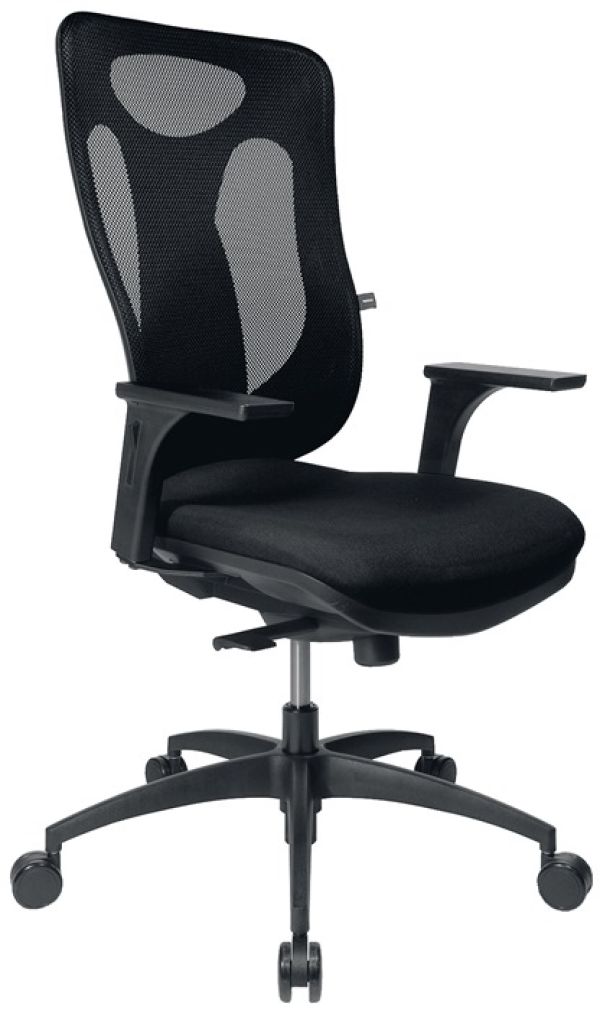 Bürodrehstuhl Net Pro 100 m.Punktsynchrontechnik schwarz 450-550mm m.Rollen