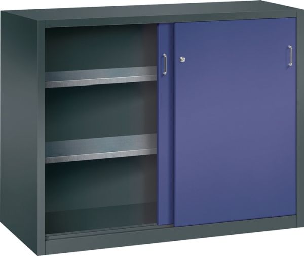 Schiebetürenschrank H1000xB1200xT400mm grau/ taubenblau NCS 2 Fbd.PROMAT