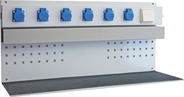 Regal H400xB830xT250mm m.6 Industriesteckdosen IP 54 230V/50Hz LUTZ