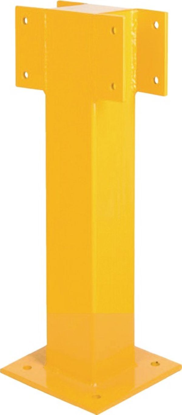 Mittelpfosten f.Sicherh.-Geländer H.500mm f.1 Balken verkehrsgelb f.Außenber.