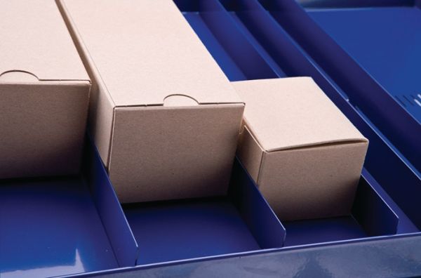 Regalelement LOGS 20 H520xB540xT390mm blau RAL 5022 m.Rasterstanzung 3 Fbd.LOGS
