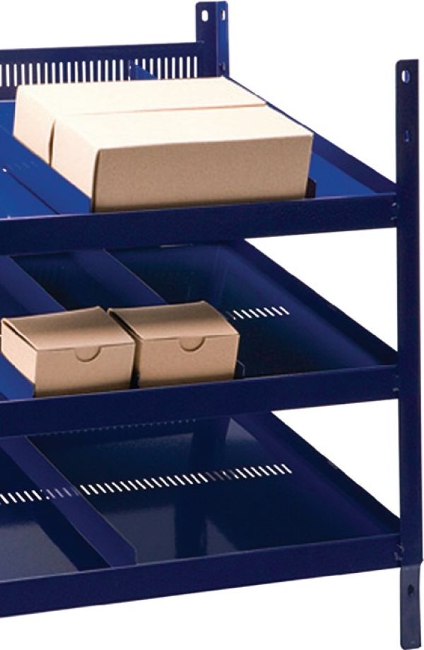 Regalelement LOGS 20 H520xB540xT390mm blau RAL 5022 m.Rasterstanzung 3 Fbd.LOGS