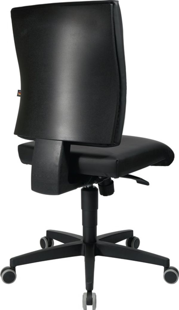 Arbeitsdrehstuhl Lightstar 10 Hartbodenrollen Kunstlederbezug schwarz 410-530mm