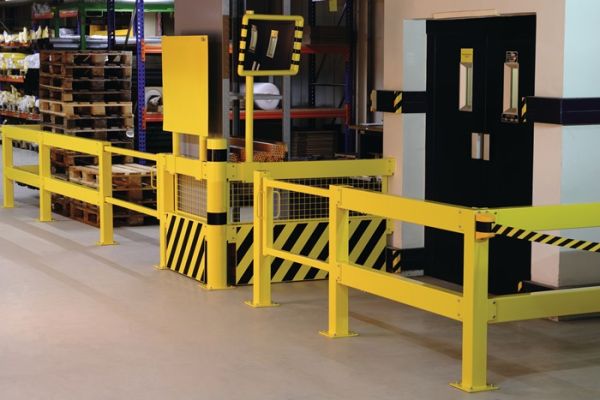 Endpfosten H.1000mm f.Sicherh.-Geländer verkehrsgelb